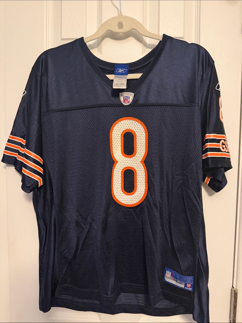 Bears Rex Grossman Football Jersey with Orange and White Number 8